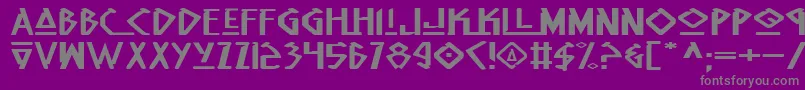 Fonte NativeAlienExtended – fontes cinzas em um fundo violeta