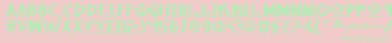 NativeAlienExtended-Schriftart – Grüne Schriften auf rosa Hintergrund
