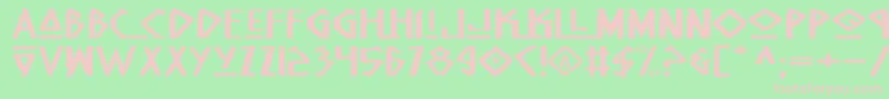 NativeAlienExtended-Schriftart – Rosa Schriften auf grünem Hintergrund