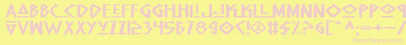 NativeAlienExtended-fontti – vaaleanpunaiset fontit keltaisella taustalla