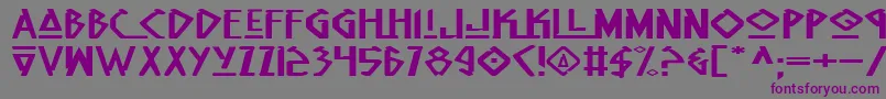 フォントNativeAlienExtended – 紫色のフォント、灰色の背景