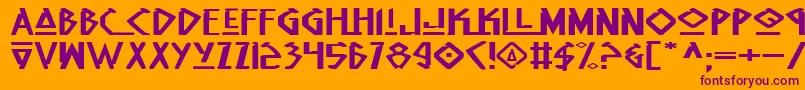 Fonte NativeAlienExtended – fontes roxas em um fundo laranja