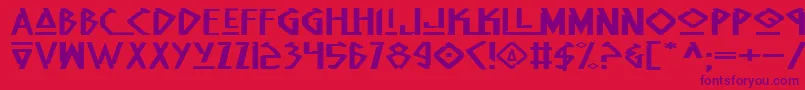 NativeAlienExtended-Schriftart – Violette Schriften auf rotem Hintergrund