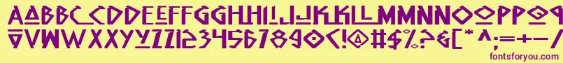 NativeAlienExtended Font – Purple Fonts on Yellow Background