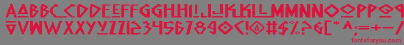 フォントNativeAlienExtended – 赤い文字の灰色の背景