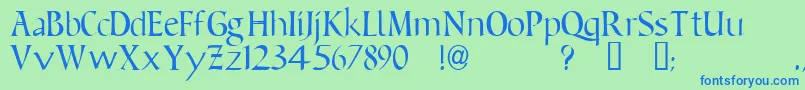 フォントBeneventoTM – 青い文字は緑の背景です。