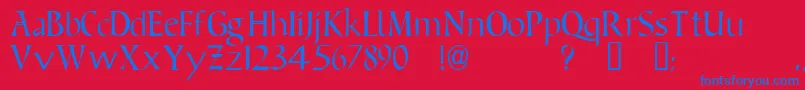 BeneventoTM Font – Blue Fonts on Red Background