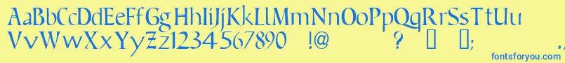 BeneventoTM Font – Blue Fonts on Yellow Background