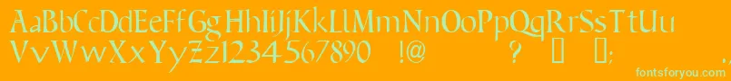 BeneventoTM Font – Green Fonts on Orange Background