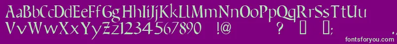 BeneventoTM Font – Green Fonts on Purple Background