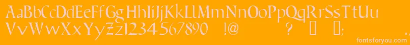 BeneventoTM Font – Pink Fonts on Orange Background