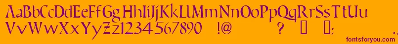 BeneventoTM Font – Purple Fonts on Orange Background