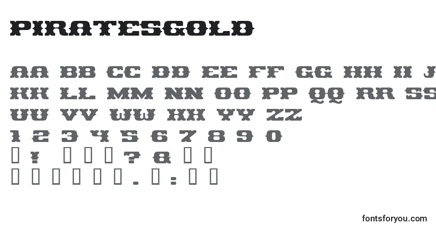 A fonte PiratesGold – alfabeto, números, caracteres especiais