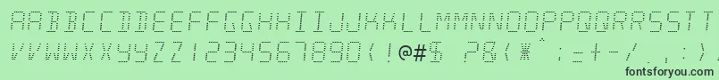 フォントMinisyst – 緑の背景に黒い文字