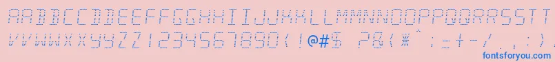 フォントMinisyst – ピンクの背景に青い文字