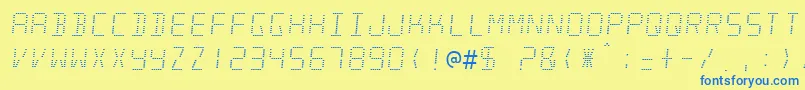 Czcionka Minisyst – niebieskie czcionki na żółtym tle