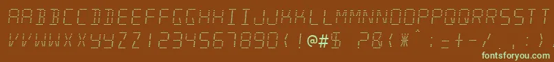 Minisyst-Schriftart – Grüne Schriften auf braunem Hintergrund