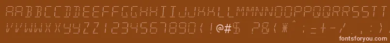 フォントMinisyst – 茶色の背景にピンクのフォント