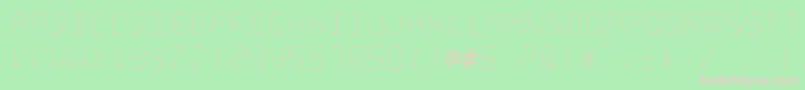 Minisyst-fontti – vaaleanpunaiset fontit vihreällä taustalla