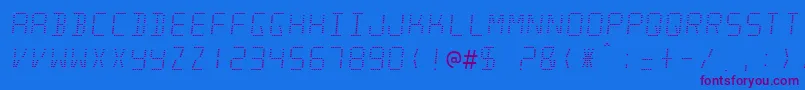 Шрифт Minisyst – фиолетовые шрифты на синем фоне