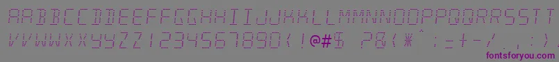 Fonte Minisyst – fontes roxas em um fundo cinza