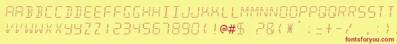 Minisyst-fontti – punaiset fontit keltaisella taustalla