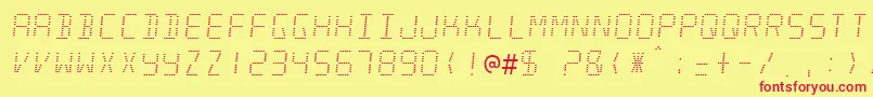 フォントMinisyst – 赤い文字の黄色い背景