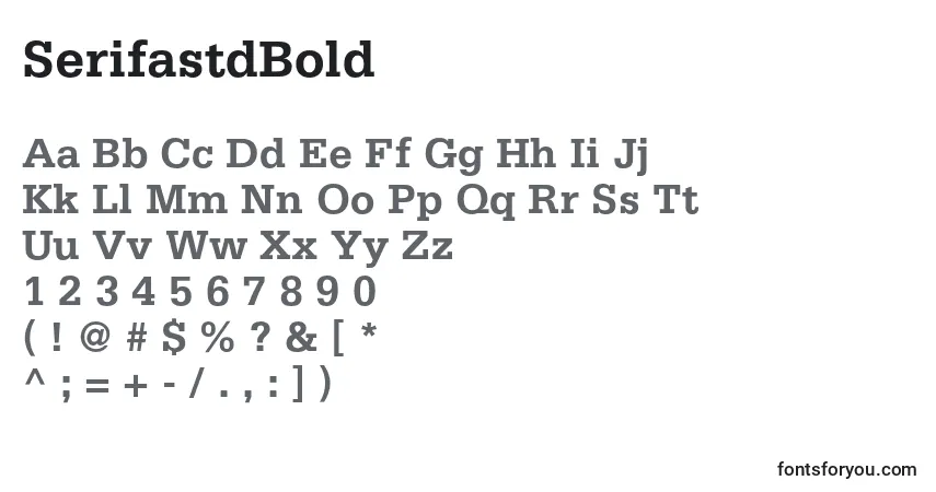 Fuente SerifastdBold - alfabeto, números, caracteres especiales