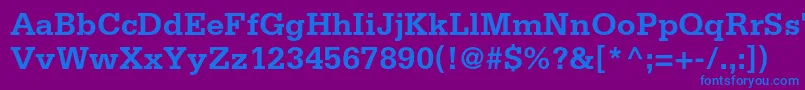 フォントSerifastdBold – 紫色の背景に青い文字