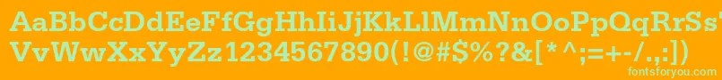 Weitere Informationen zur SerifastdBold-Schriftart SerifastdBold-Schriftart – Grüne Schriften auf orangefarbenem Hintergrund