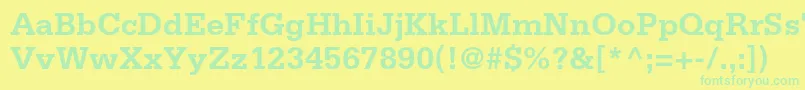フォントSerifastdBold – 黄色い背景に緑の文字