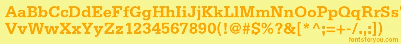 SerifastdBold Font – Orange Fonts on Yellow Background