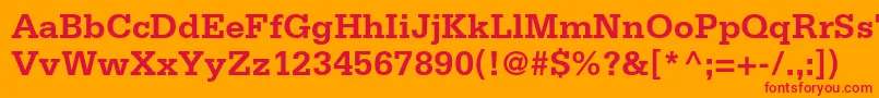 フォントSerifastdBold – オレンジの背景に赤い文字
