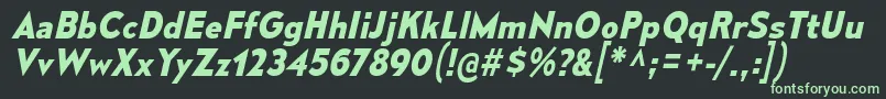 フォントMesmerizeBdIt – 黒い背景に緑の文字