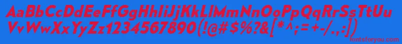 MesmerizeBdIt Font – Red Fonts on Blue Background