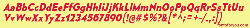 MesmerizeBdIt Font – Red Fonts on Yellow Background