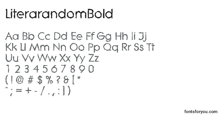 Fuente LiterarandomBold - alfabeto, números, caracteres especiales