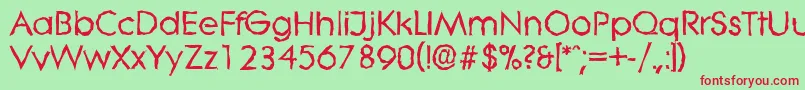 LiterarandomBold Font – Red Fonts on Green Background