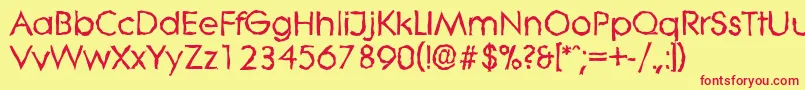 LiterarandomBold Font – Red Fonts on Yellow Background