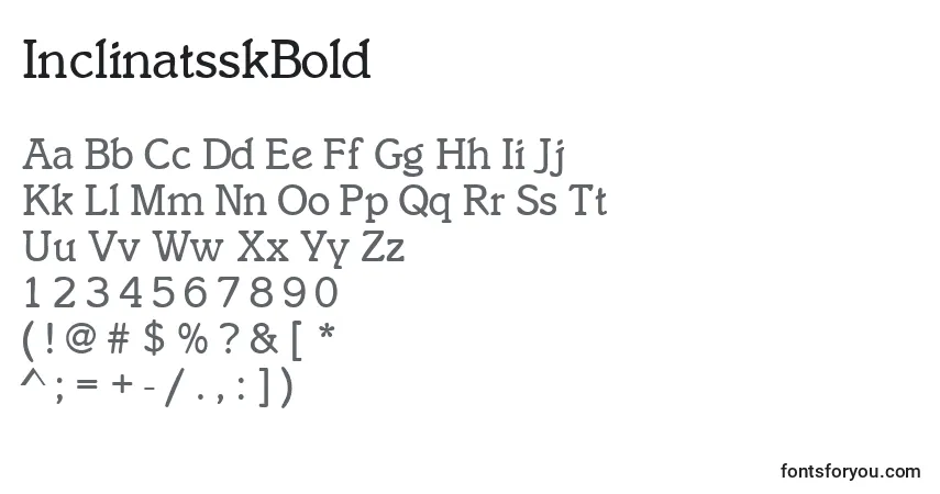 Schriftart InclinatsskBold – Alphabet, Zahlen, spezielle Symbole