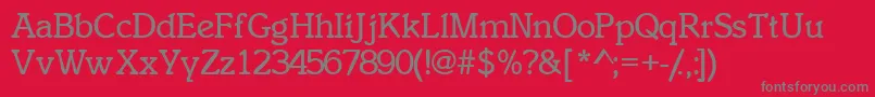 フォントInclinatsskBold – 赤い背景に灰色の文字