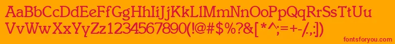 フォントInclinatsskBold – オレンジの背景に赤い文字