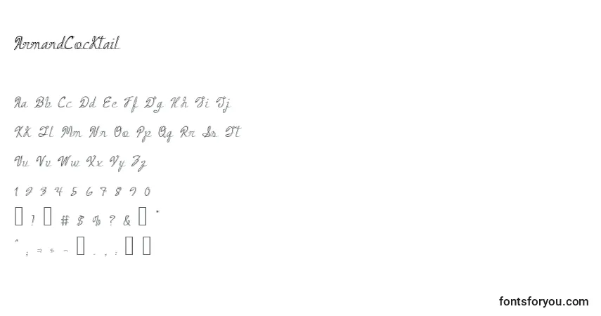 Шрифт ArmandCocktail – алфавит, цифры, специальные символы