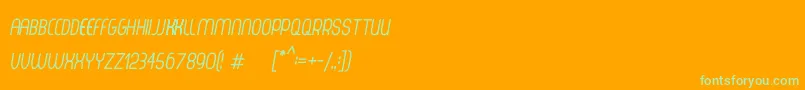 ThorupSansSmallCapsItalic Font – Green Fonts on Orange Background