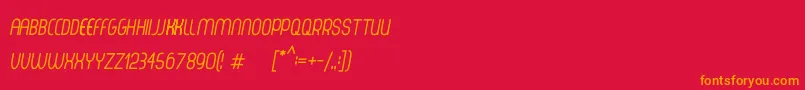 ThorupSansSmallCapsItalic Font – Orange Fonts on Red Background