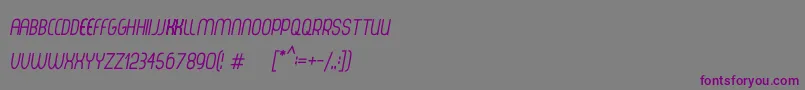 ThorupSansSmallCapsItalic Font – Purple Fonts on Gray Background