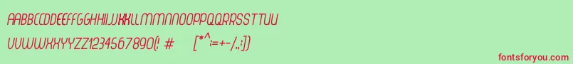 ThorupSansSmallCapsItalic Font – Red Fonts on Green Background