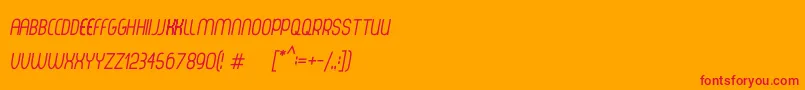 ThorupSansSmallCapsItalic-fontti – punaiset fontit oranssilla taustalla
