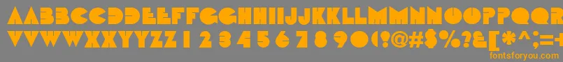 フォントBbt – オレンジの文字は灰色の背景にあります。