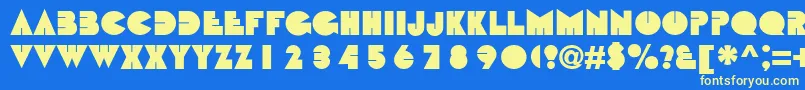 Bbt-Schriftart – Gelbe Schriften auf blauem Hintergrund
